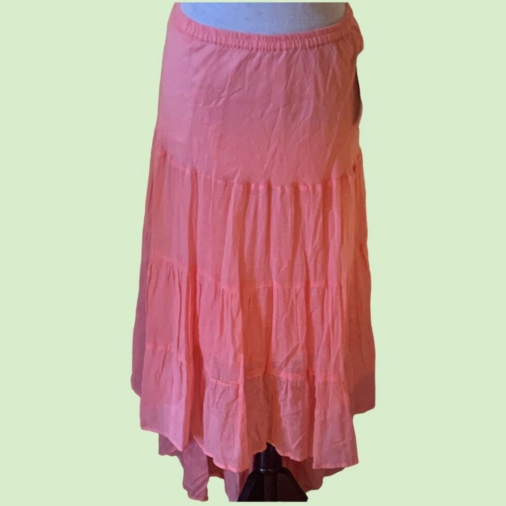 Solitaire by Ravi Khosla Pink Flowing High-Low Skirt